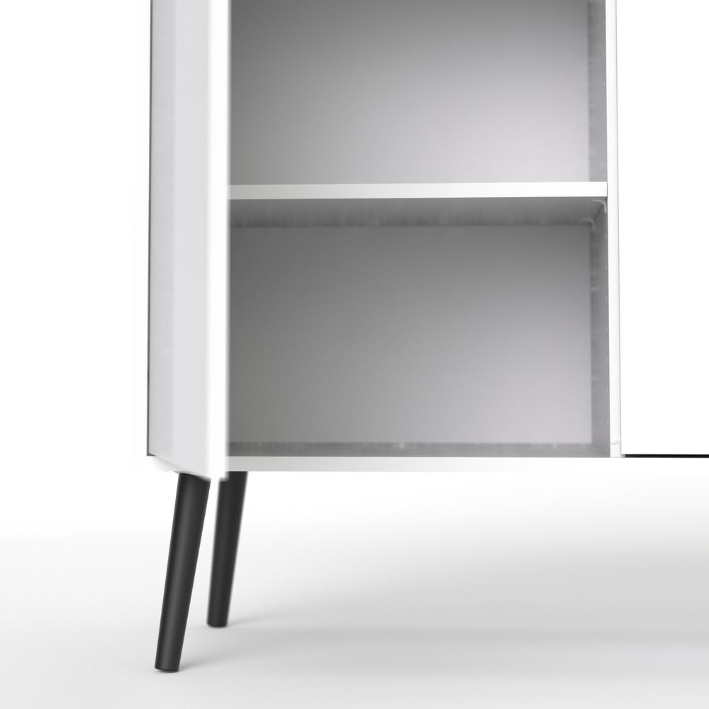 Diana Sideboard with 3 Doors and 3 Drawers, White/Black Matte. Picture 4
