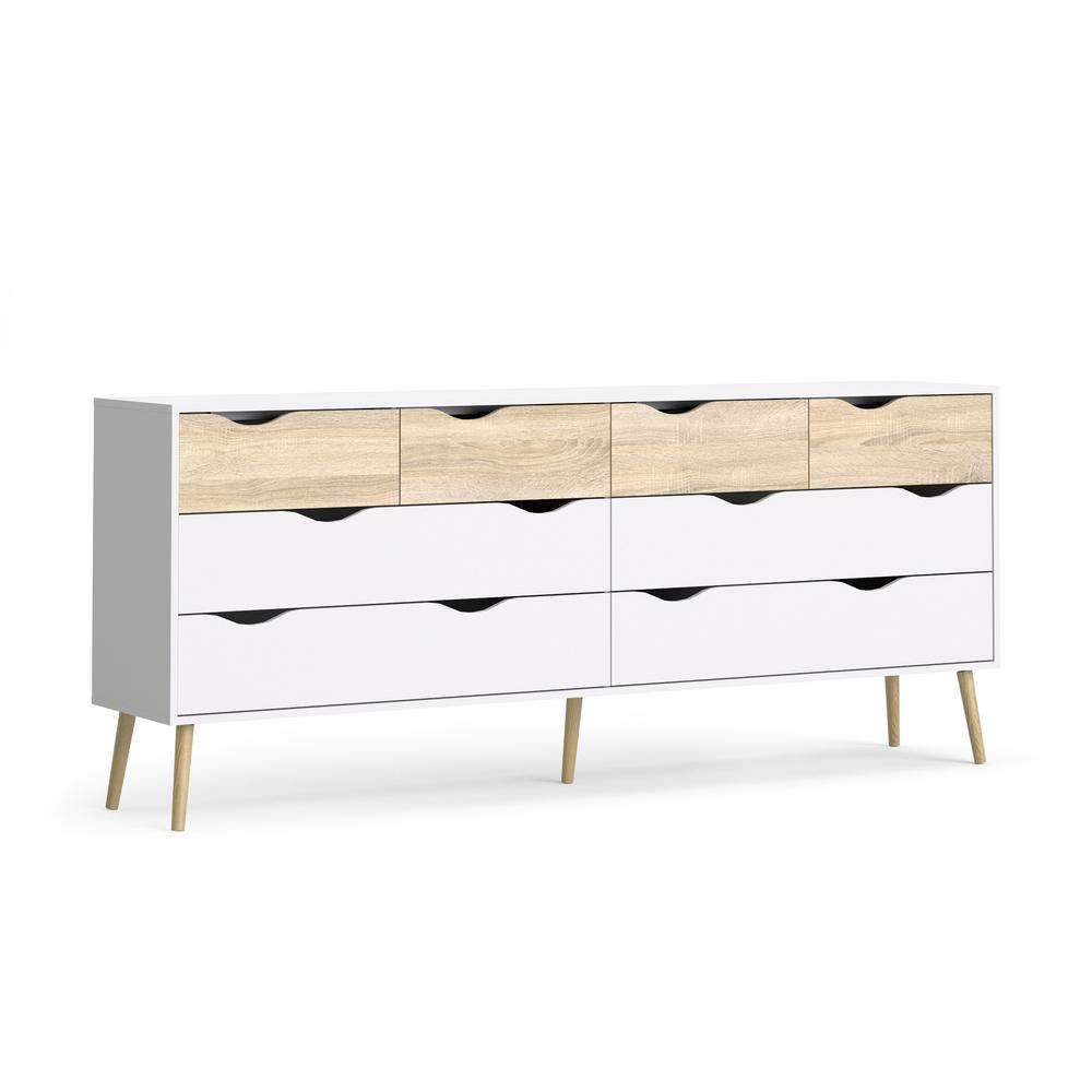 Diana 8 Drawer Dresser, White/Oak Structure. The main picture.