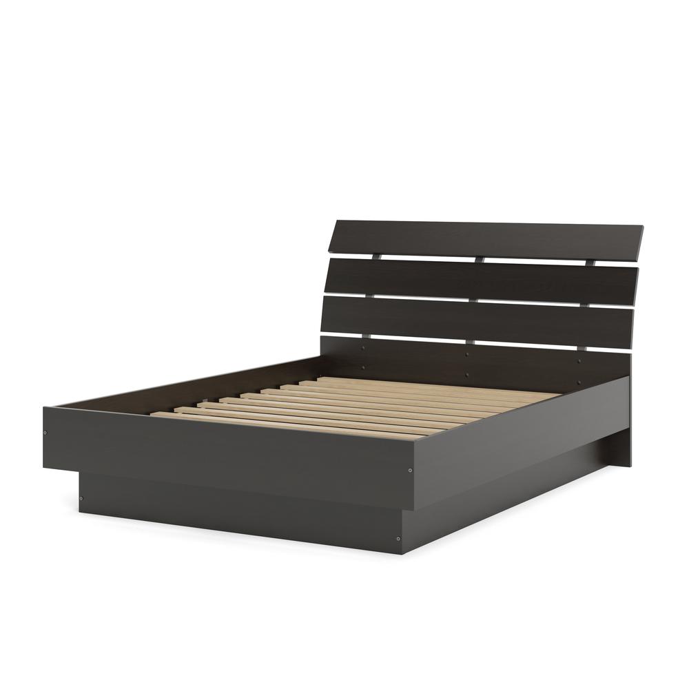 Scottsdale Queen Bed with Slat Roll, Coffee. Picture 1