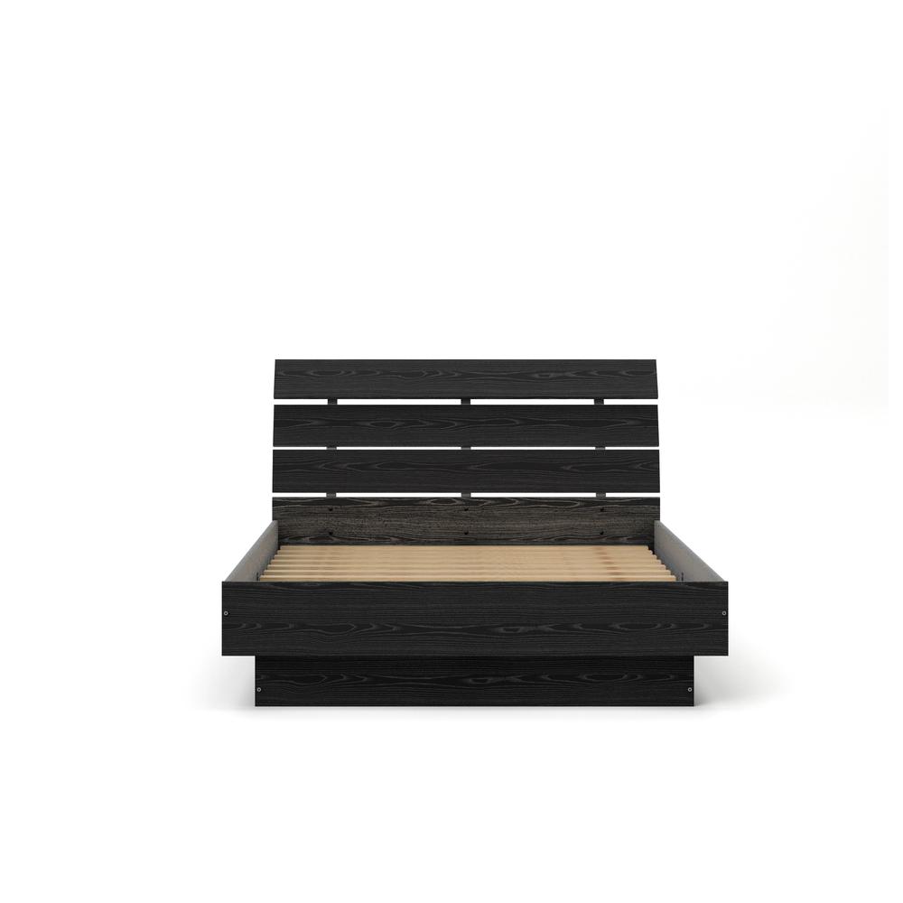 Scottsdale Queen Bed with Slat Roll, Black Woodgrain. Picture 8