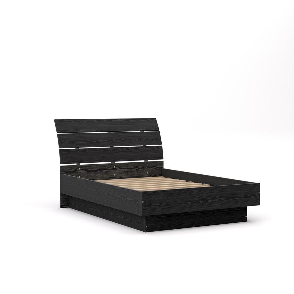 Scottsdale Full Bed with Slat Roll, Black Wood Grain. Picture 7