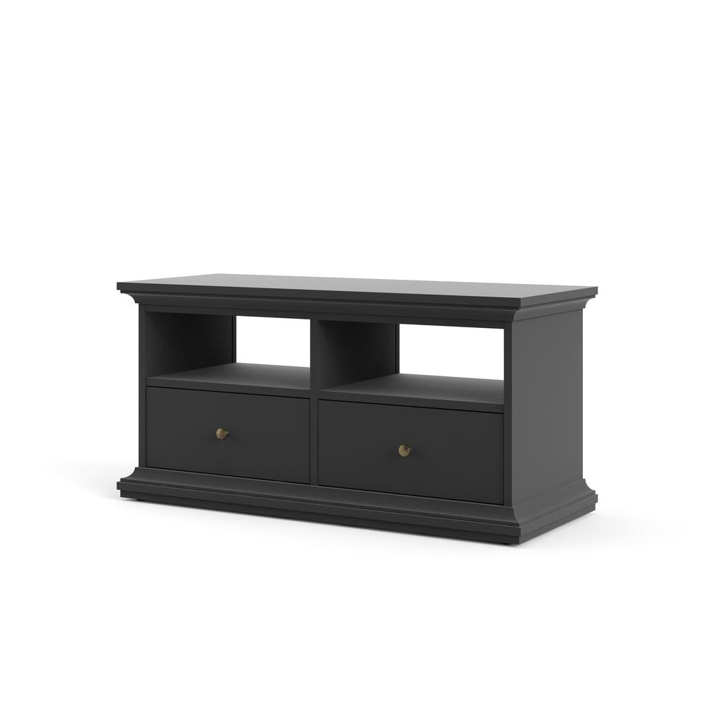 Sonoma 2 Drawer TV Stand with 2 Shelves, Matte Grey. Picture 3