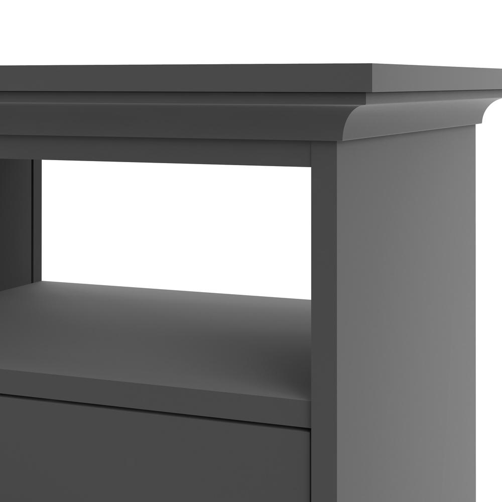 Sonoma 2 Drawer TV Stand with 2 Shelves, Matte Grey. Picture 7
