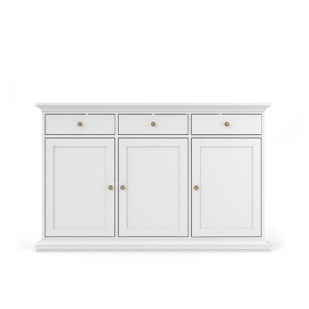 Sideboard with 3 Doors and 3 Drawers, White. The main picture.