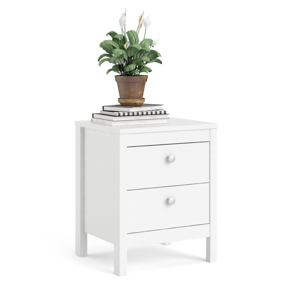 Madrid 2 Drawer Nightstand, White. Picture 10