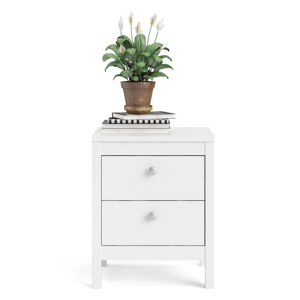 Madrid 2 Drawer Nightstand, White. Picture 12