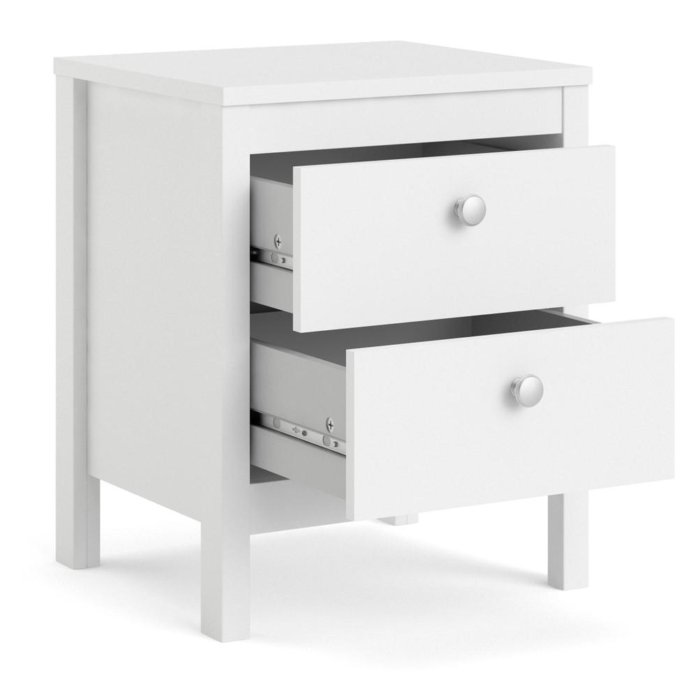 Madrid 2 Drawer Nightstand, White. Picture 19
