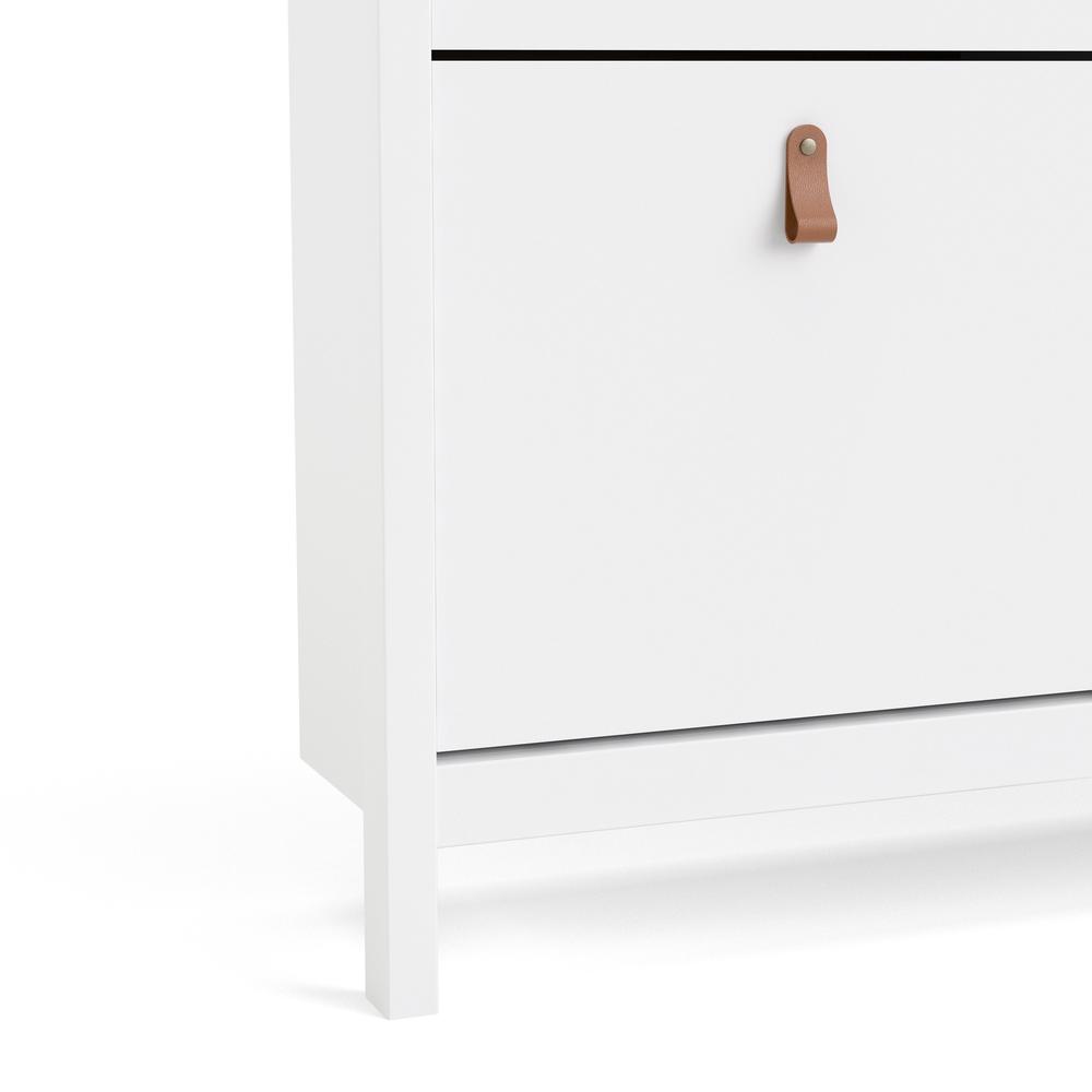 Madrid 4 Drawer Shoe Cabinet, White. Picture 4