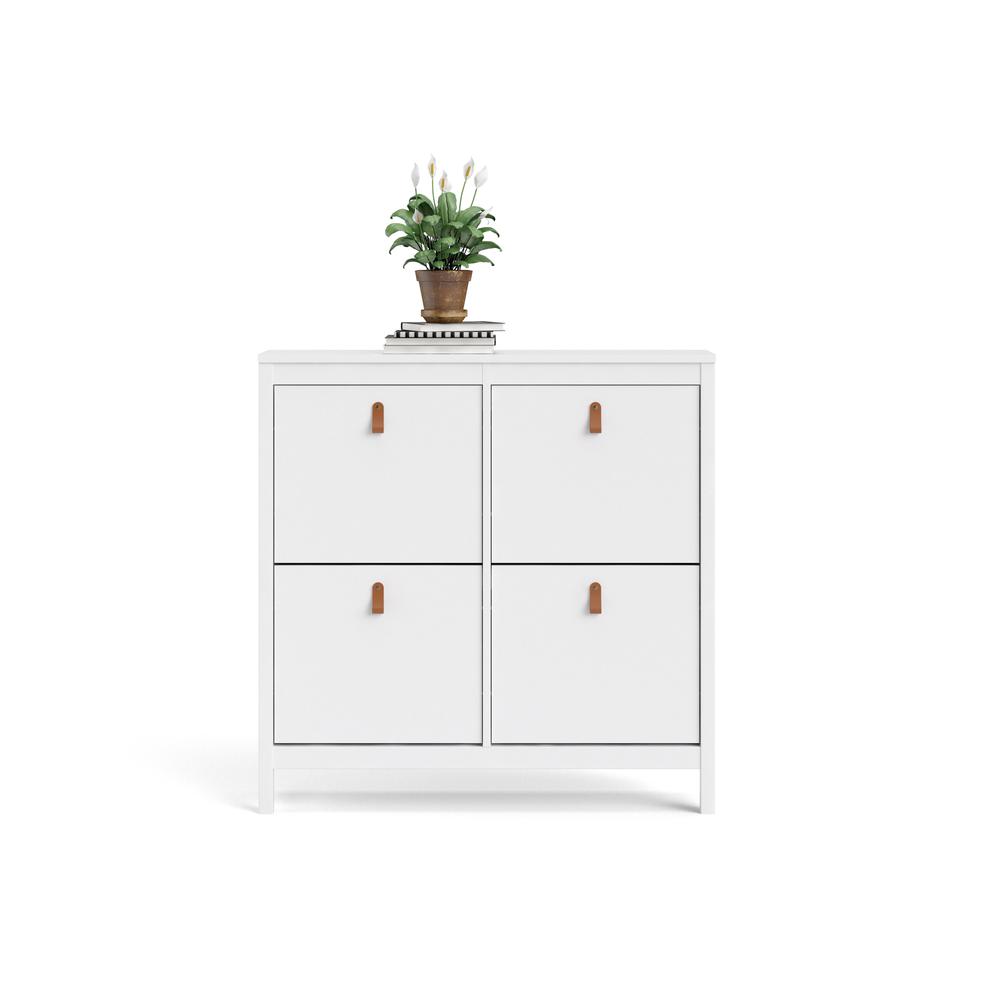 Madrid 4 Drawer Shoe Cabinet, White. Picture 8