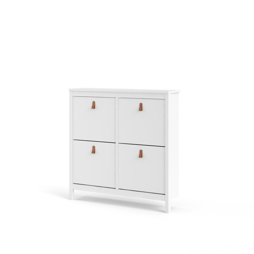 Madrid 4 Drawer Shoe Cabinet, White. Picture 16