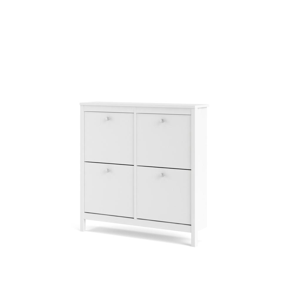 Madrid 4 Drawer Shoe Cabinet, White. Picture 17
