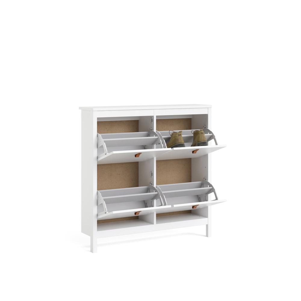 Madrid 4 Drawer Shoe Cabinet, White. Picture 18