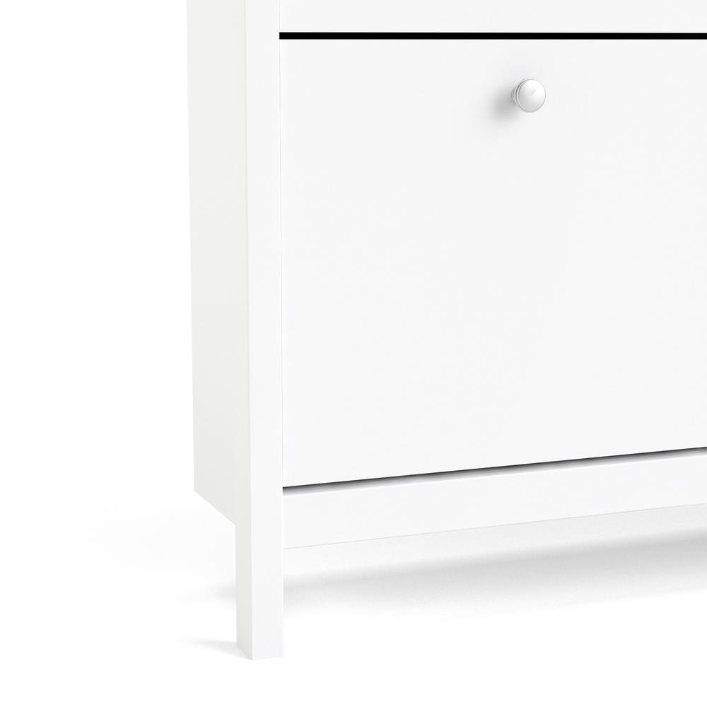 Madrid 4 Drawer Shoe Cabinet, White. Picture 21