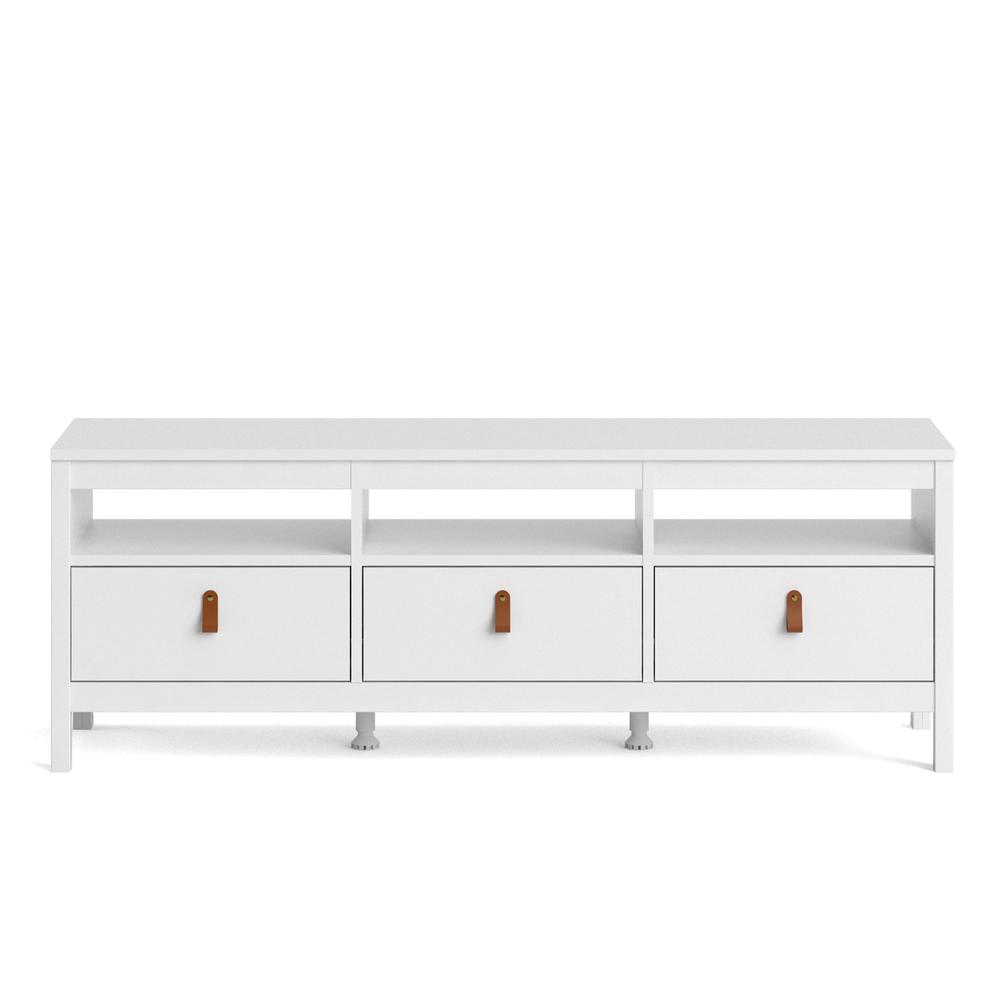 Madrid 3 Drawer TV Stand, White. The main picture.