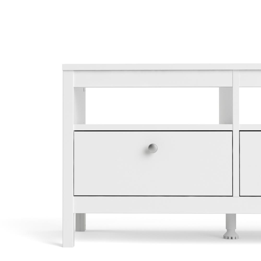 Madrid 3 Drawer TV Stand, White. Picture 4