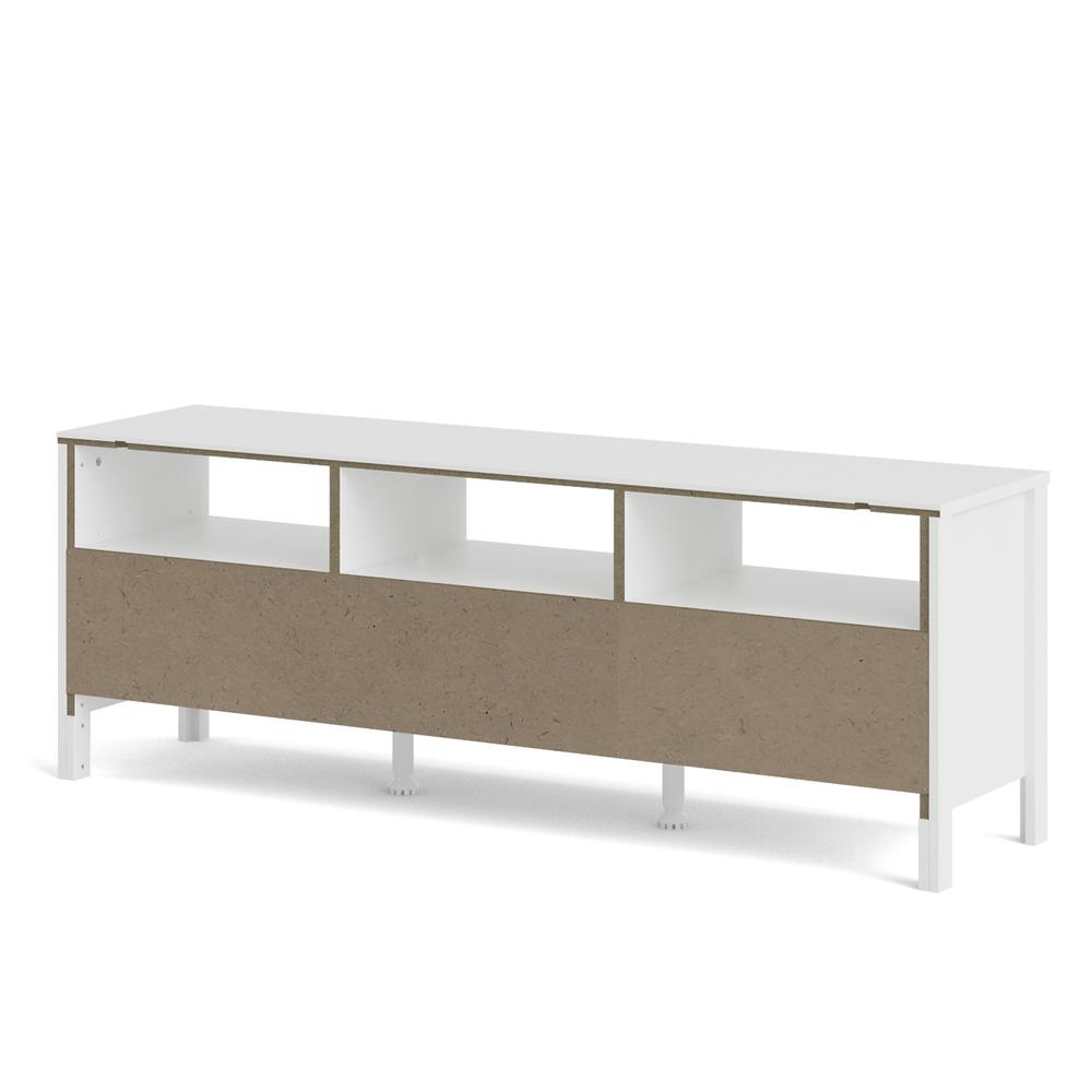 Madrid 3 Drawer TV Stand, White. Picture 5