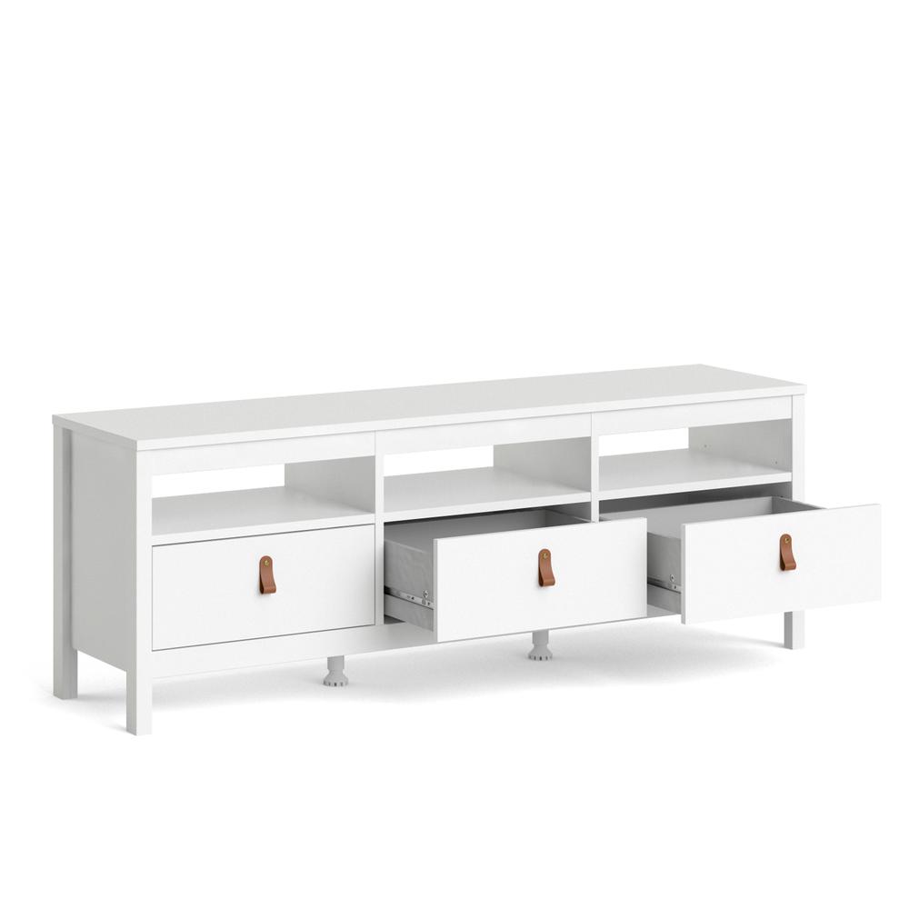 Madrid 3 Drawer TV Stand, White. Picture 18