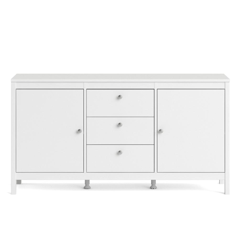 Madrid 2 Door Sideboard with 3 Drawers, White. Picture 2