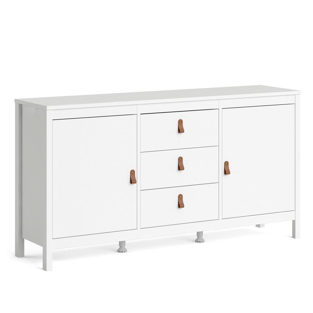 Madrid 2 Door Sideboard with 3 Drawers, White. Picture 3