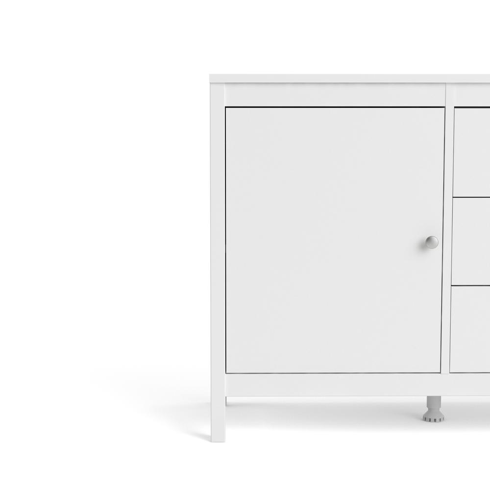 Madrid 2 Door Sideboard with 3 Drawers, White. Picture 4