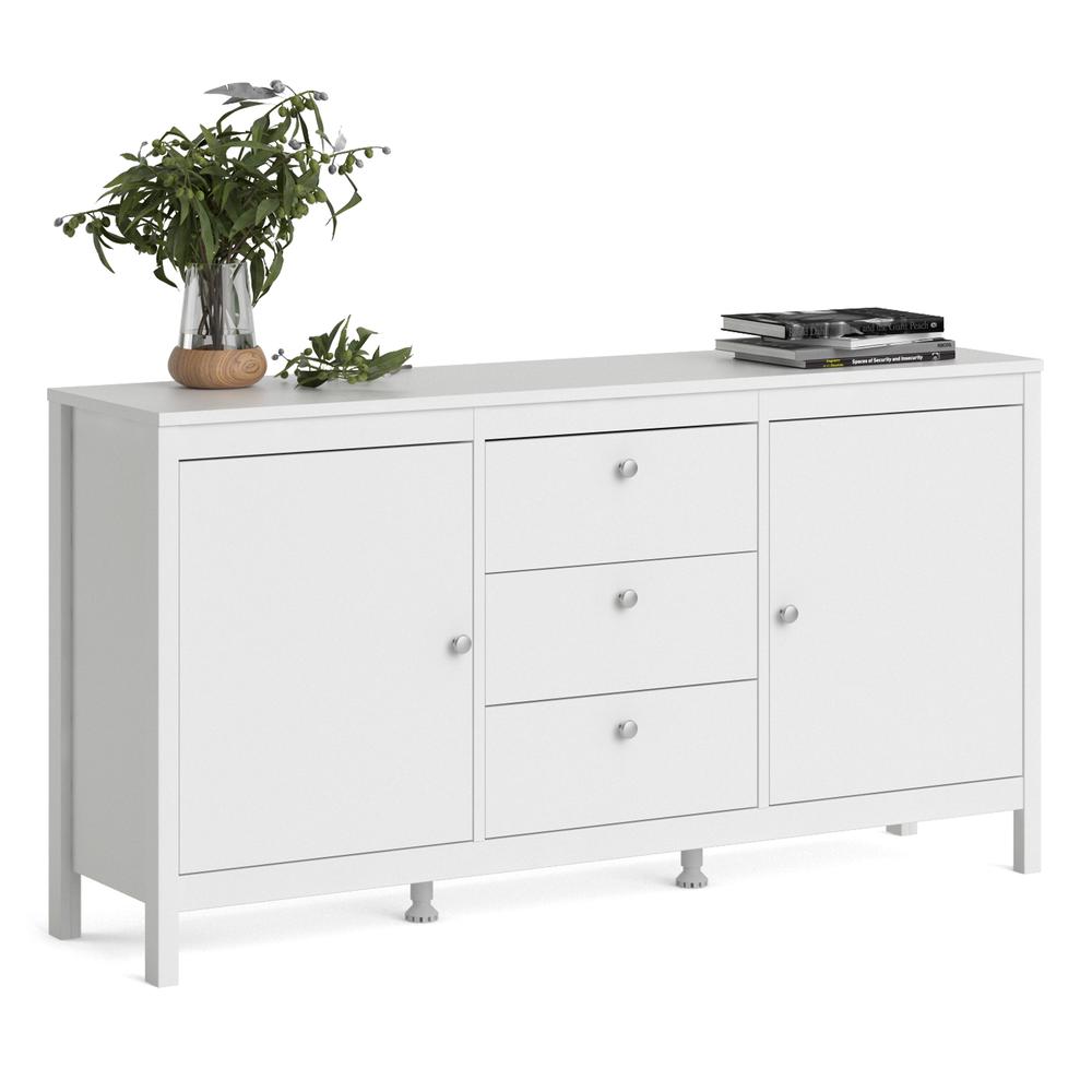 Madrid 2 Door Sideboard with 3 Drawers, White. Picture 10