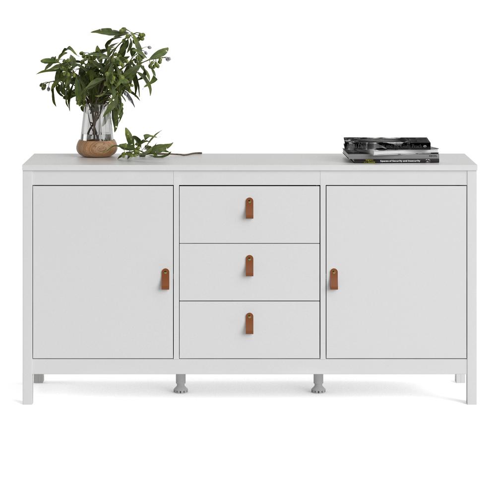 Madrid 2 Door Sideboard with 3 Drawers, White. Picture 11