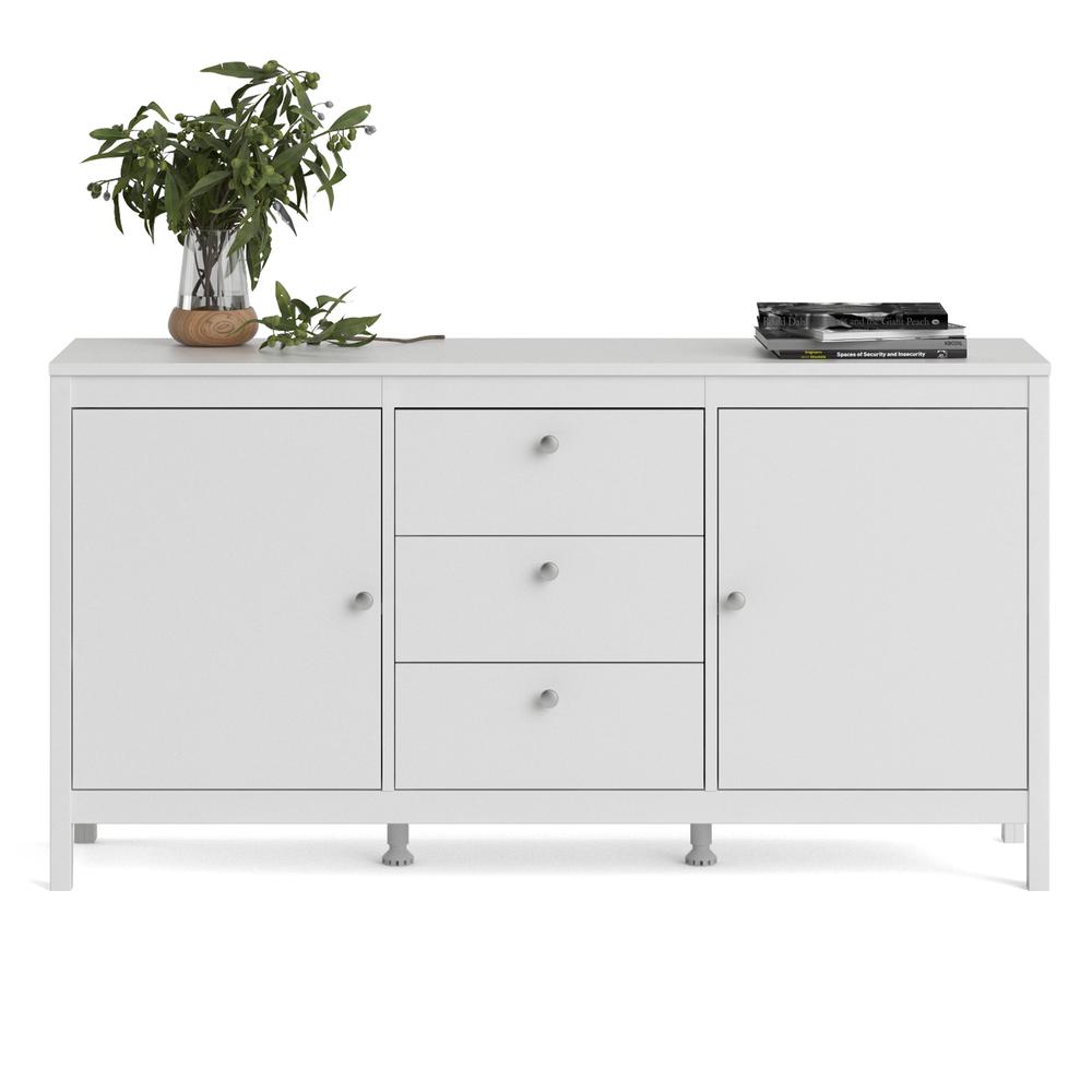 Madrid 2 Door Sideboard with 3 Drawers, White. Picture 12