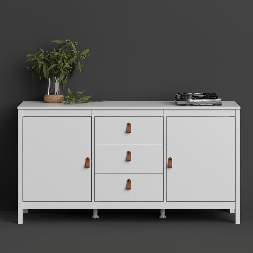 Madrid 2 Door Sideboard with 3 Drawers, White. Picture 13