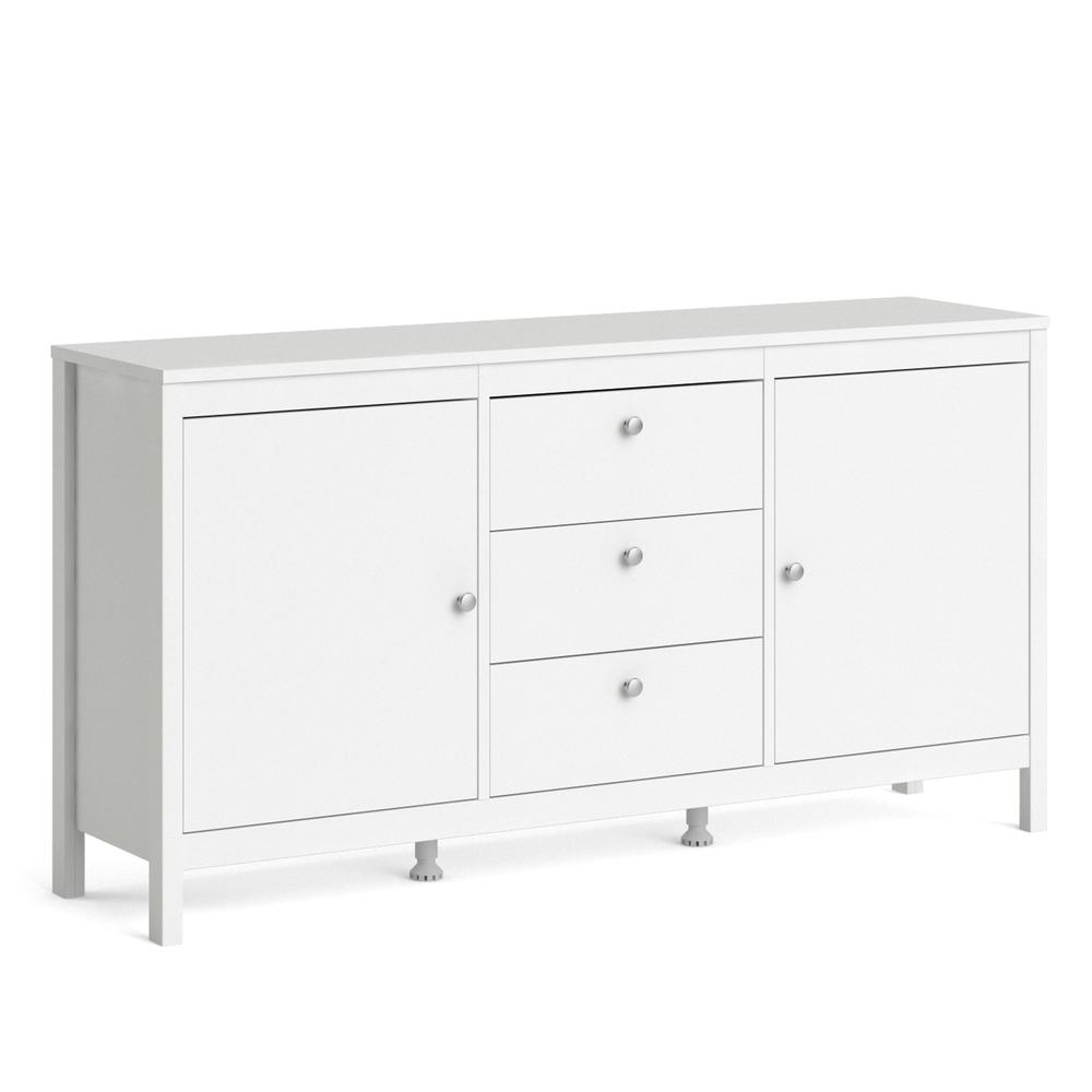 Madrid 2 Door Sideboard with 3 Drawers, White. Picture 14