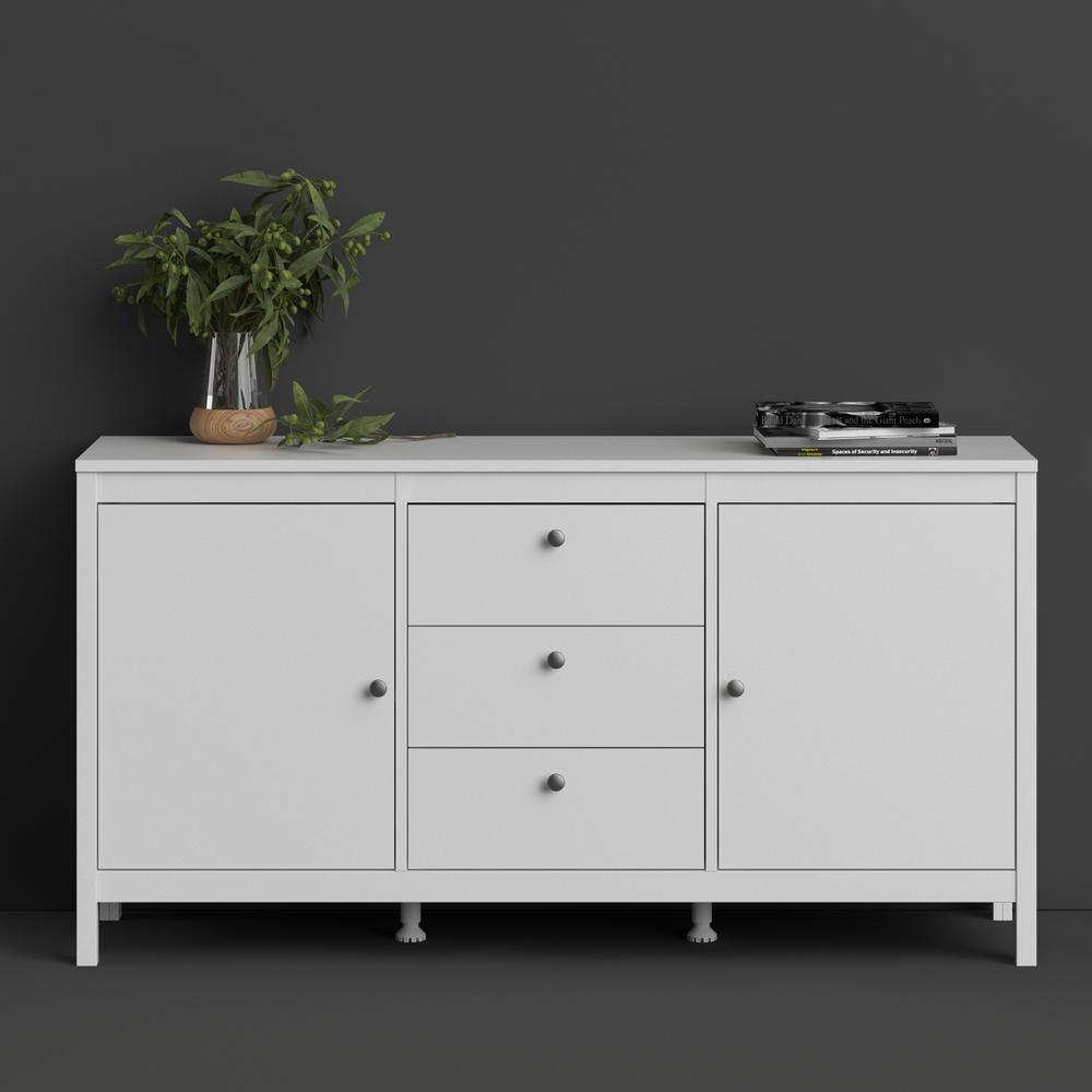 Madrid 2 Door Sideboard with 3 Drawers, White. Picture 15