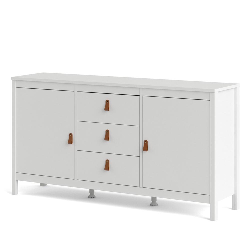 Madrid 2 Door Sideboard with 3 Drawers, White. Picture 16