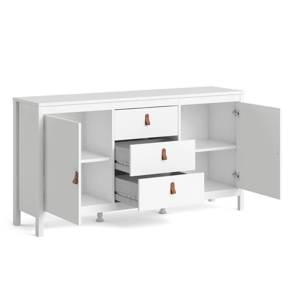 Madrid 2 Door Sideboard with 3 Drawers, White. Picture 18