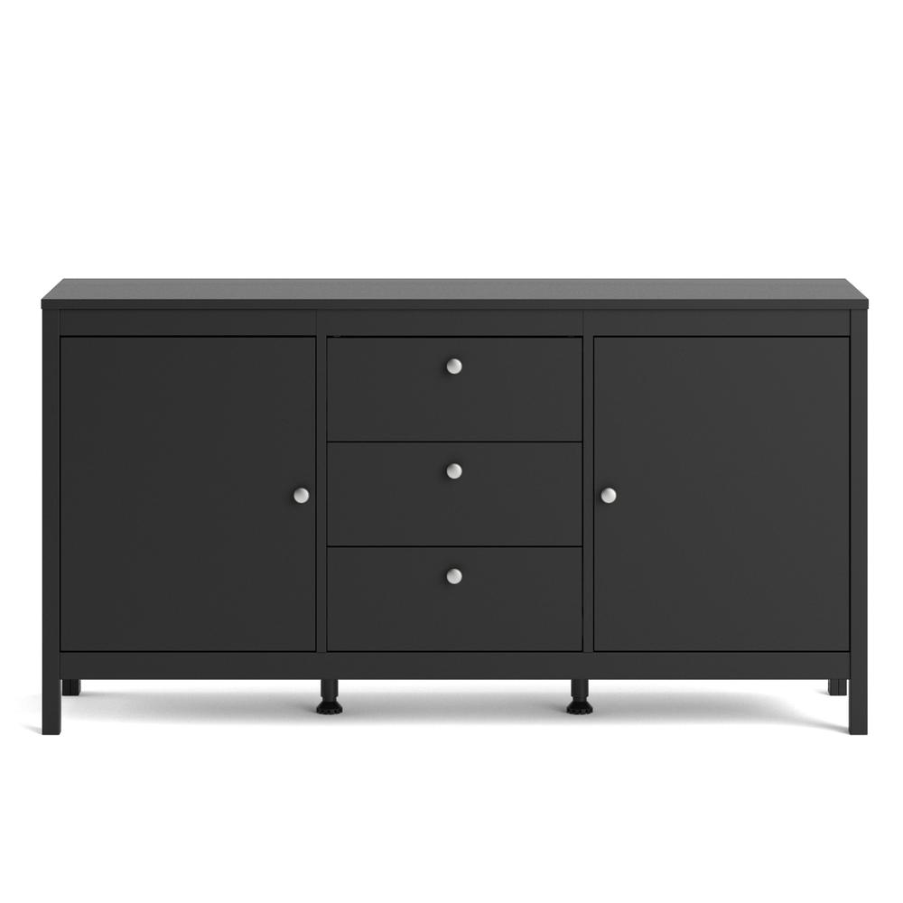Madrid 2 Door Sideboard with 3 Drawers, Black Matte. Picture 2