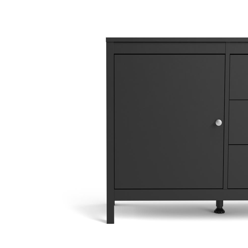 Madrid 2 Door Sideboard with 3 Drawers, Black Matte. Picture 4