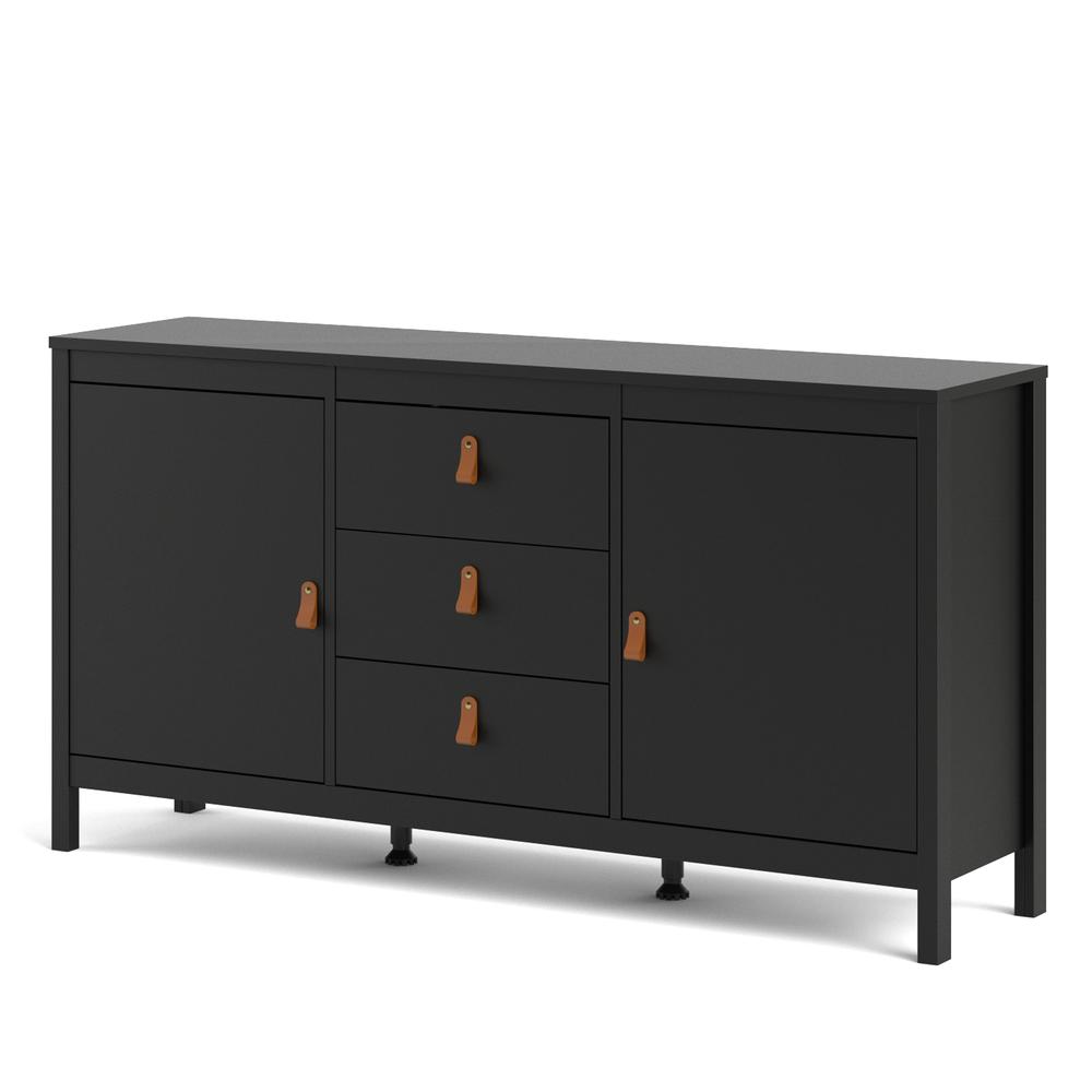 Madrid 2 Door Sideboard with 3 Drawers, Black Matte. Picture 16