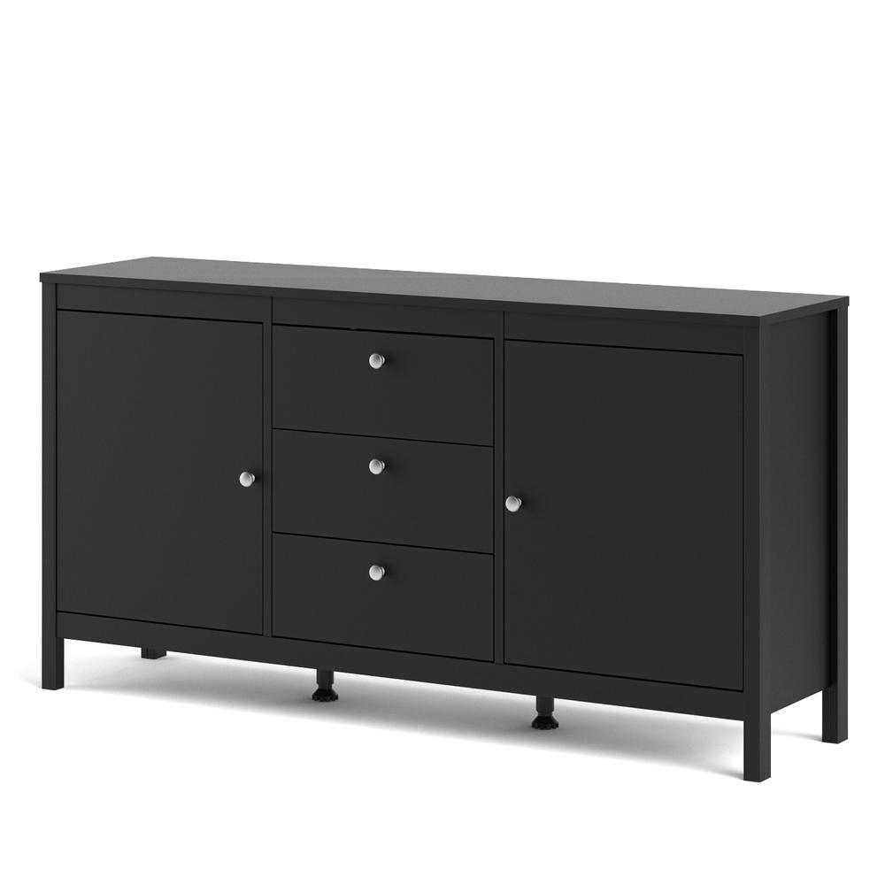 Madrid 2 Door Sideboard with 3 Drawers, Black Matte. Picture 17
