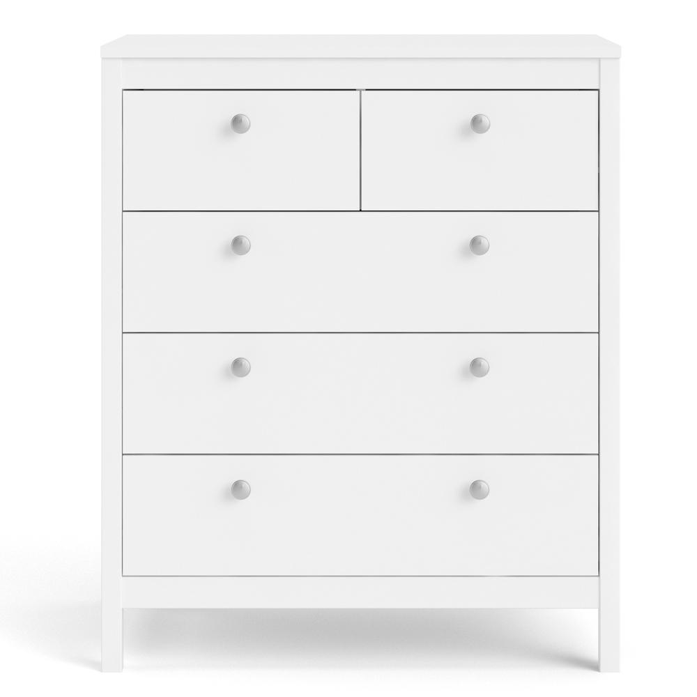 Madrid 5 Drawer Chest , White. Picture 2