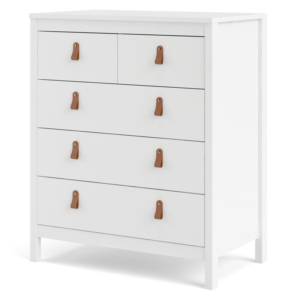 Madrid 5 Drawer Chest , White. Picture 3