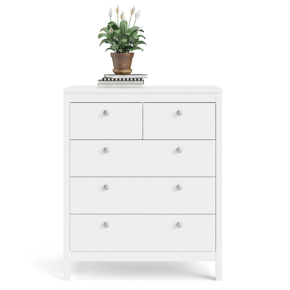 Madrid 5 Drawer Chest , White. Picture 6