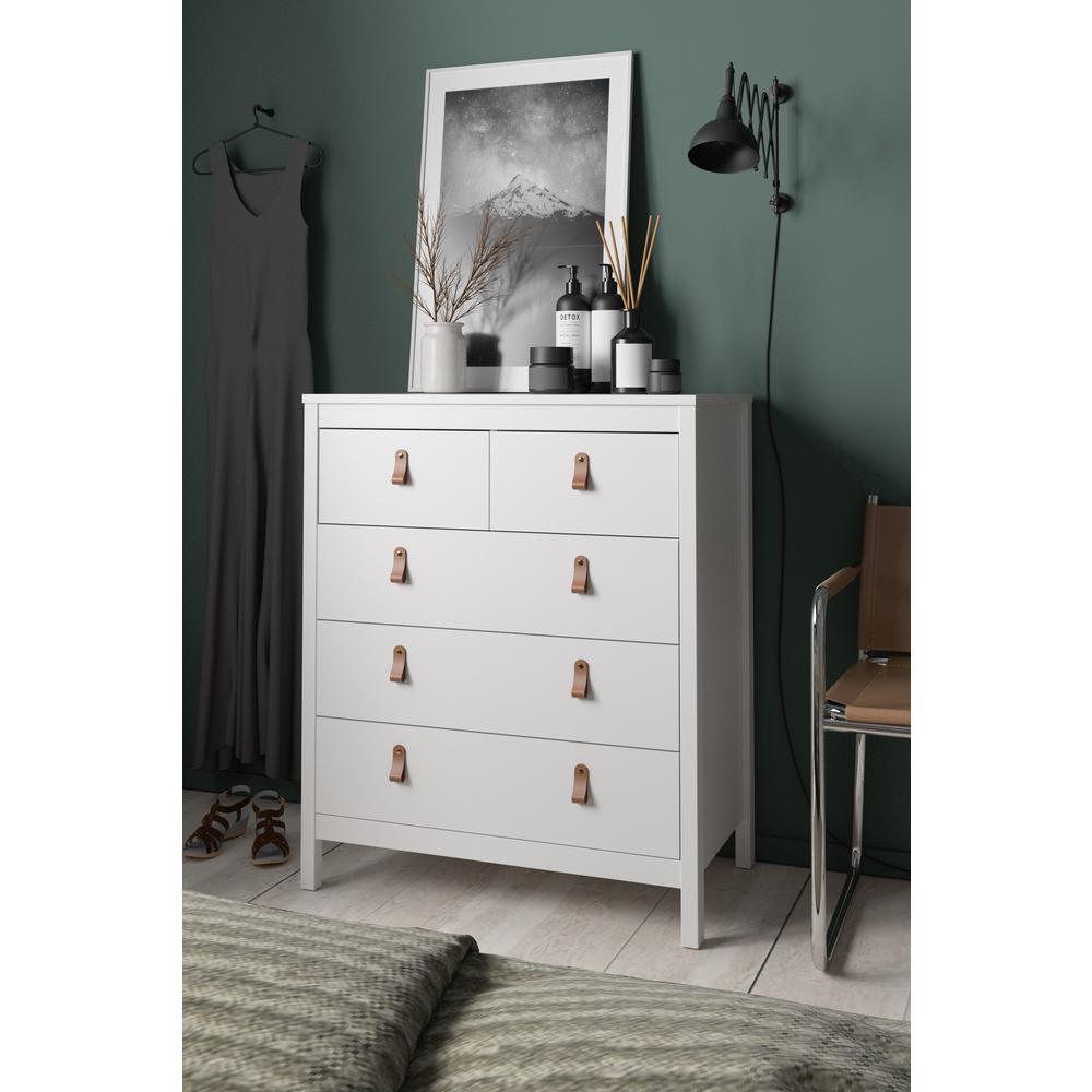 Madrid 5 Drawer Chest , White. Picture 10