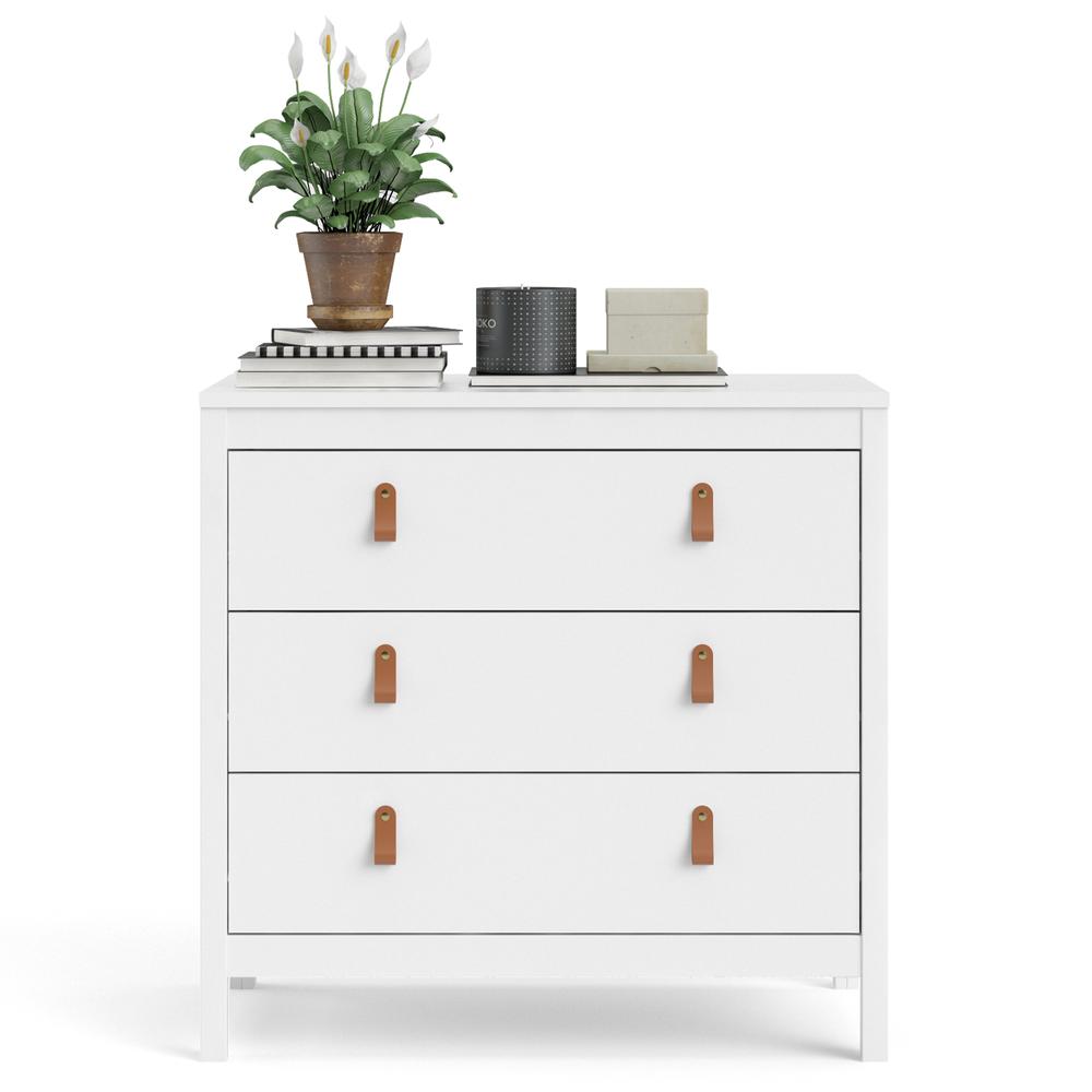 Madrid 3 Drawer Chest, White. Picture 8