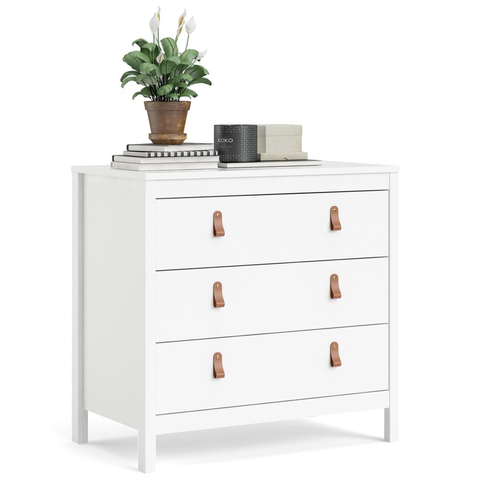 Madrid 3 Drawer Chest, White. Picture 10