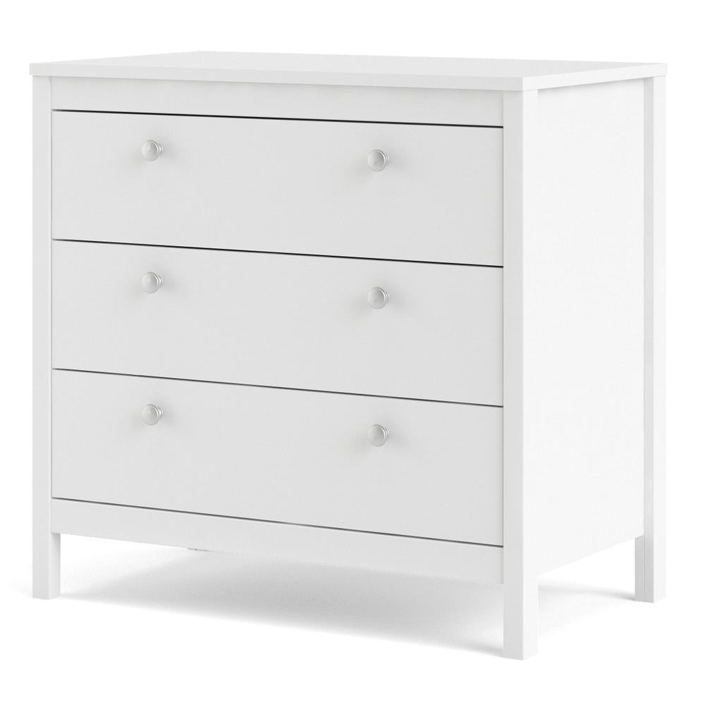 Madrid 3 Drawer Chest, White. Picture 14