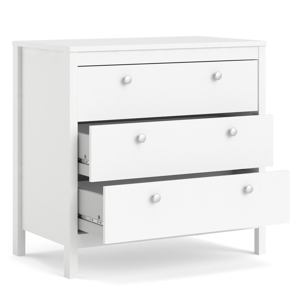 Madrid 3 Drawer Chest, White. Picture 20