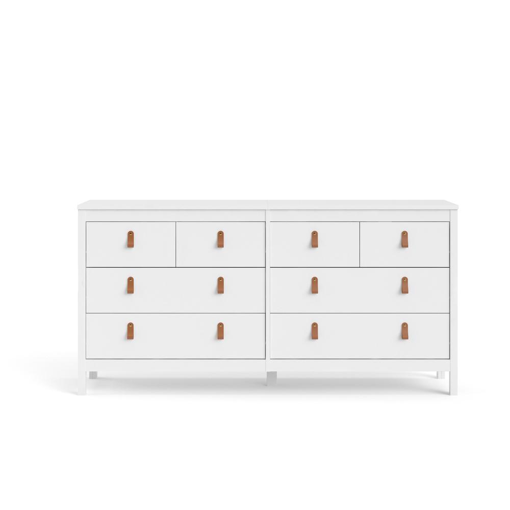 Madrid 8 Drawer Double Dresser , White. Picture 1