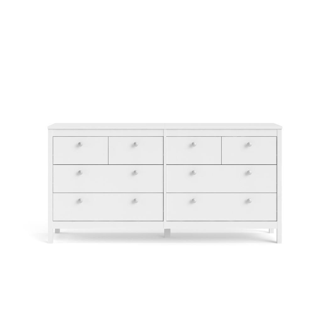Madrid 8 Drawer Double Dresser , White. Picture 2