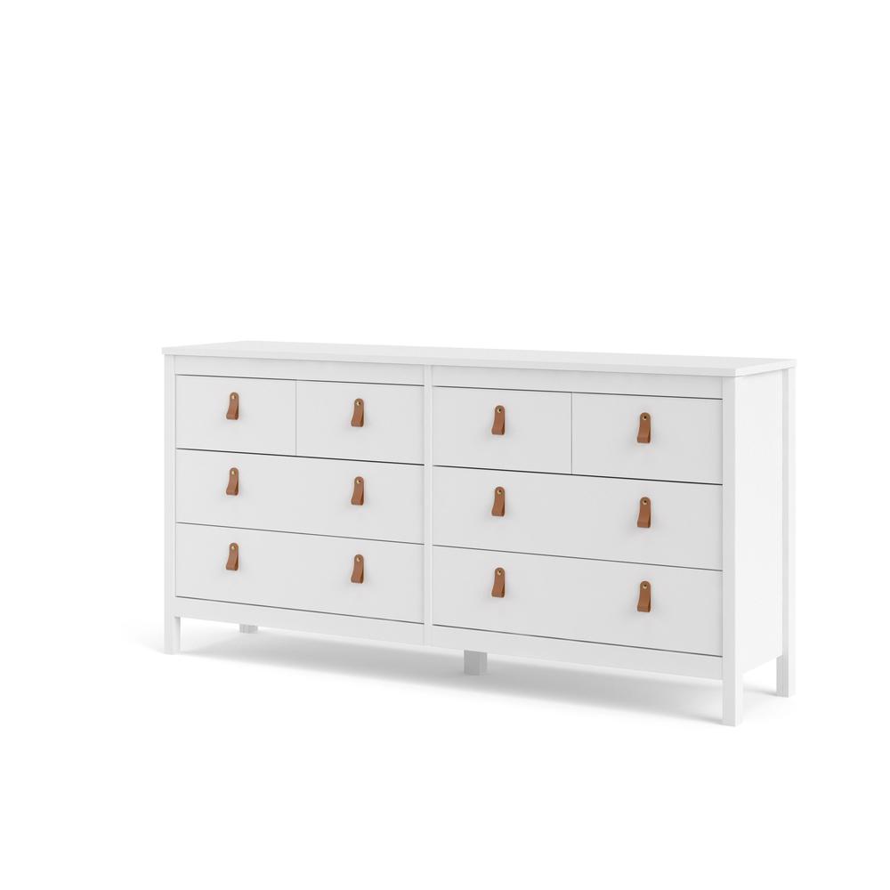 Madrid 8 Drawer Double Dresser , White. Picture 3