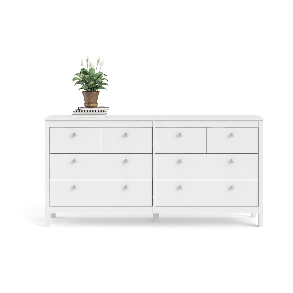 Madrid 8 Drawer Double Dresser , White. Picture 4