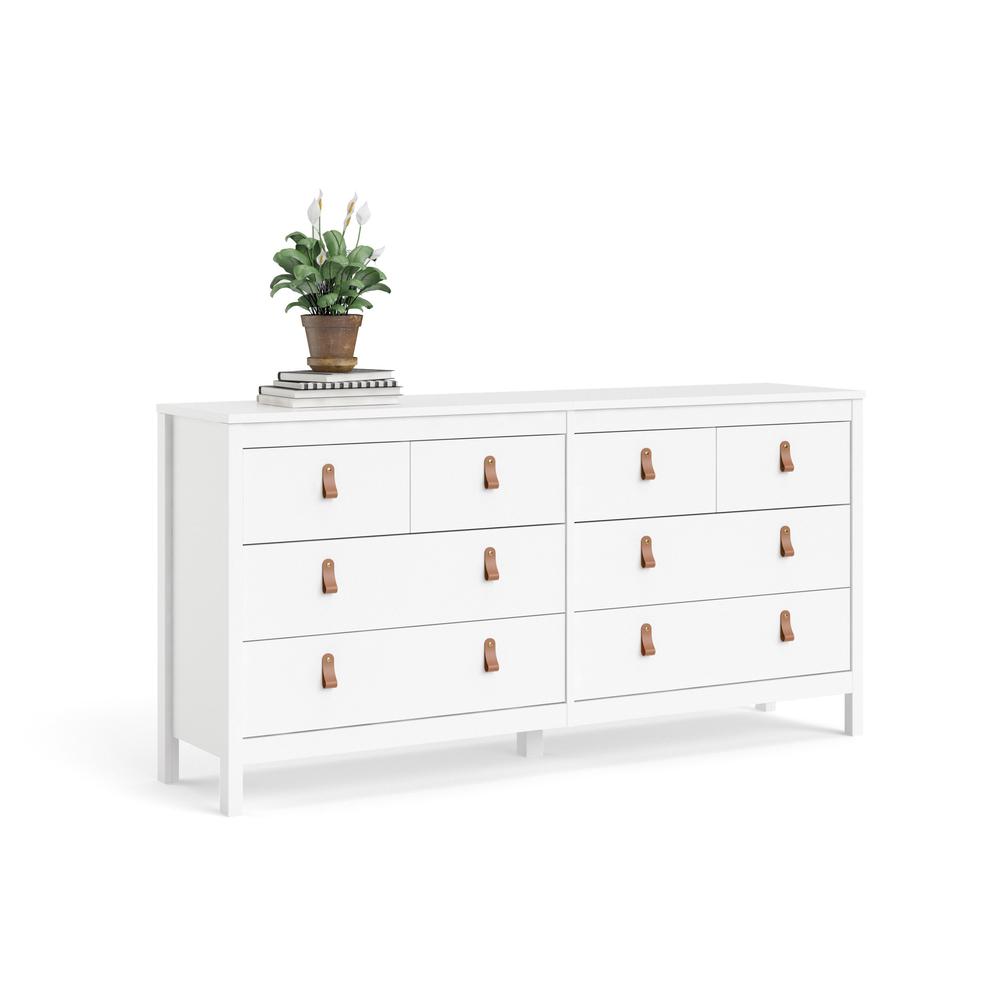 Madrid 8 Drawer Double Dresser , White. Picture 6