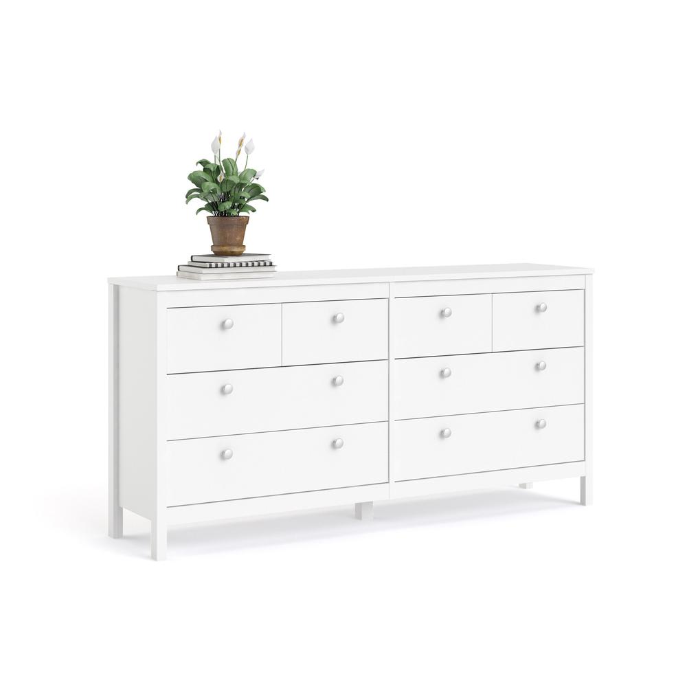 Madrid 8 Drawer Double Dresser , White. Picture 7